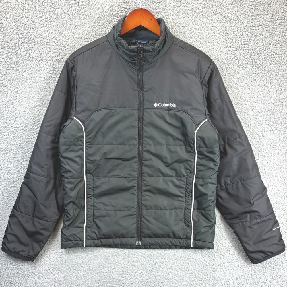 Columbia Interchange Puffer Jacket Mens M Black Quilted Full Zip Winter Warm
